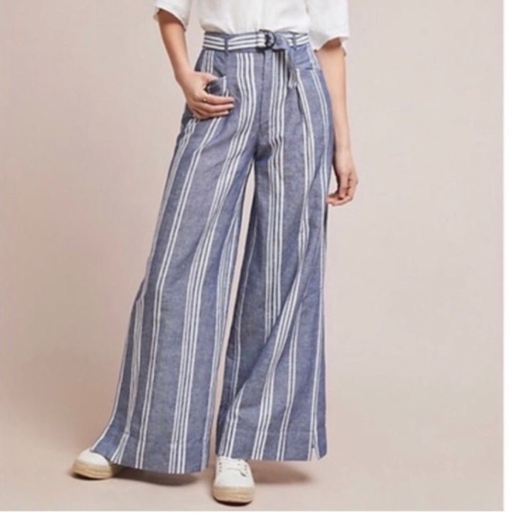 NWT Size 8 Anthropologie Striped Wide Leg Pants